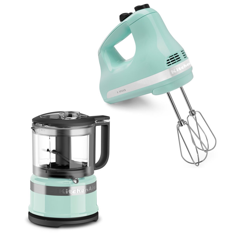 Ensemble de mélangeur à main à 5 vitesses KitchenAid 3,5 tasses KitchenAid en rouge empire, Bleu