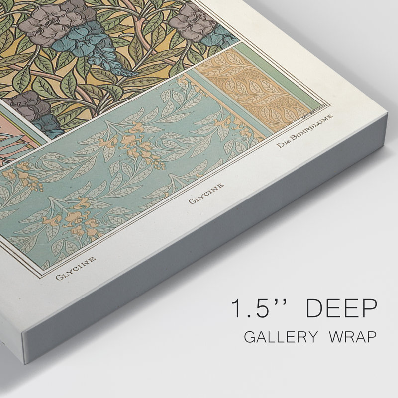 Nouveau Decorative IV - 3 Piece Wrapped Canvas Print, 8" H x 12" W x 1" D