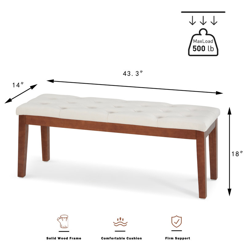 Banc rembourré en similicuir Jerit, Ivoire