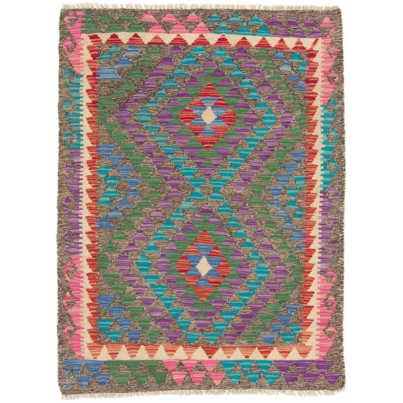 Rectangle 90 cm x 119 cm Geometric Hand Woven Kilim