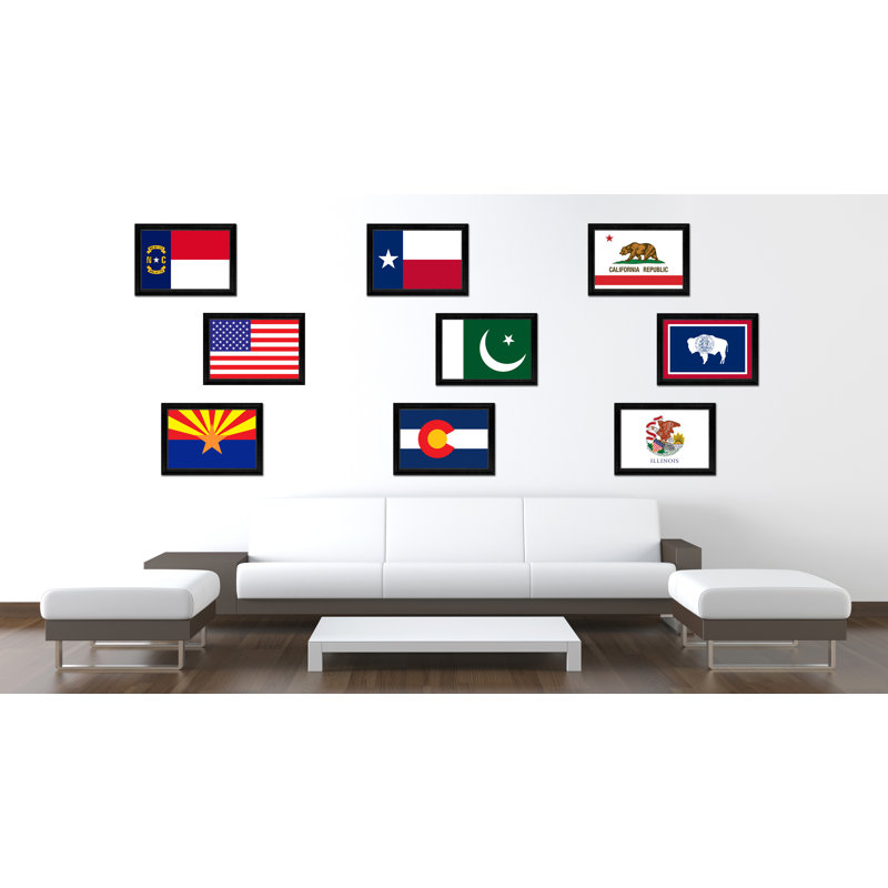 « pakistan country flag », impression sur toile encadrée, H 15 po x l 21 po x P 1 po, Cadre noir