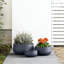 16 po. Bleu marine (intérieur amélioré) pot à fleurs rond moyen en pot d'intérieur / extérieur avec trou de drainage-1053064299-990106794