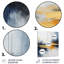 Tempête de marbre bleu et jaune IV - art mural abstrait en métal-680868873
