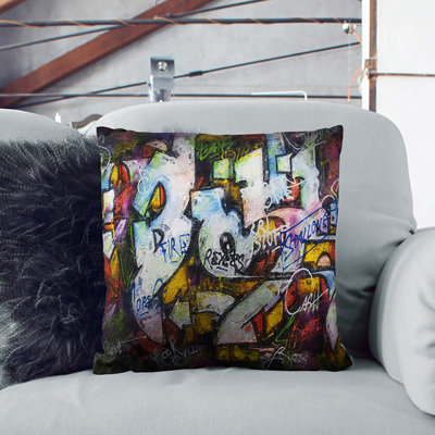 Wall Graffiti Cushion with Filling