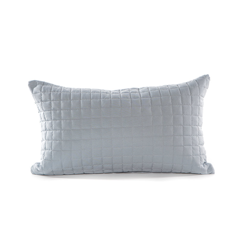 Grid Long Throw Pillow, Silver