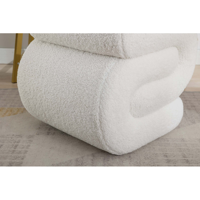 Merchiston Solid Wood Accent Stool, Ivory