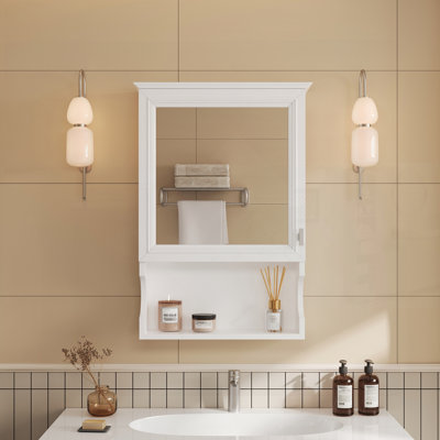 Armoire de rangement murale avec miroir, solution de rangement compacte et élégante avec porte