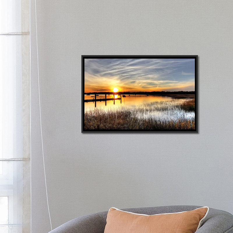 « the fjord », reproduction de photo sur toile, Toile avec cadre noir, H 8 po x l 18 po x P 26 po, Pas de tapis