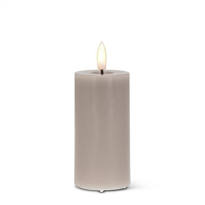 Bougie à DEL sans flamme, 4 po x 2 po sans flamme, Gris