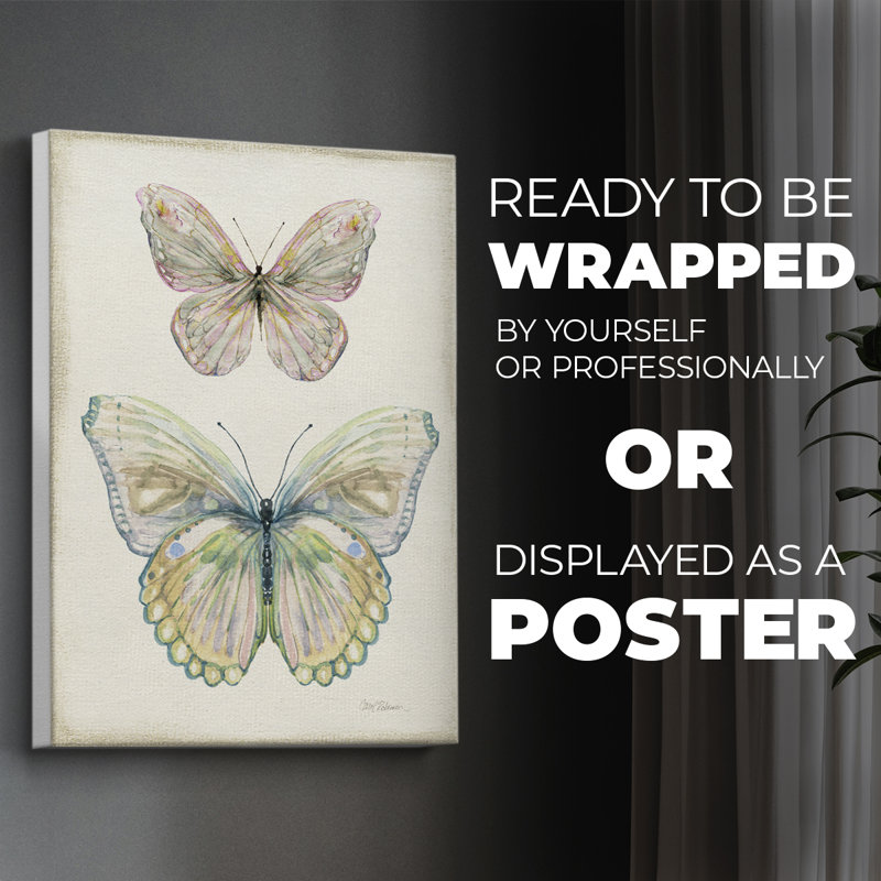 Papillon botanique I - impression sur toile seulement - NON-CADRE, H 27 po x l 18 po
