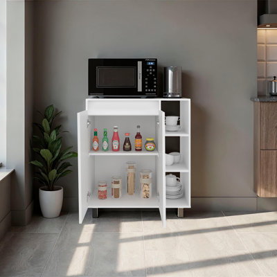 Armoire de cuisine blanche à 2 portes