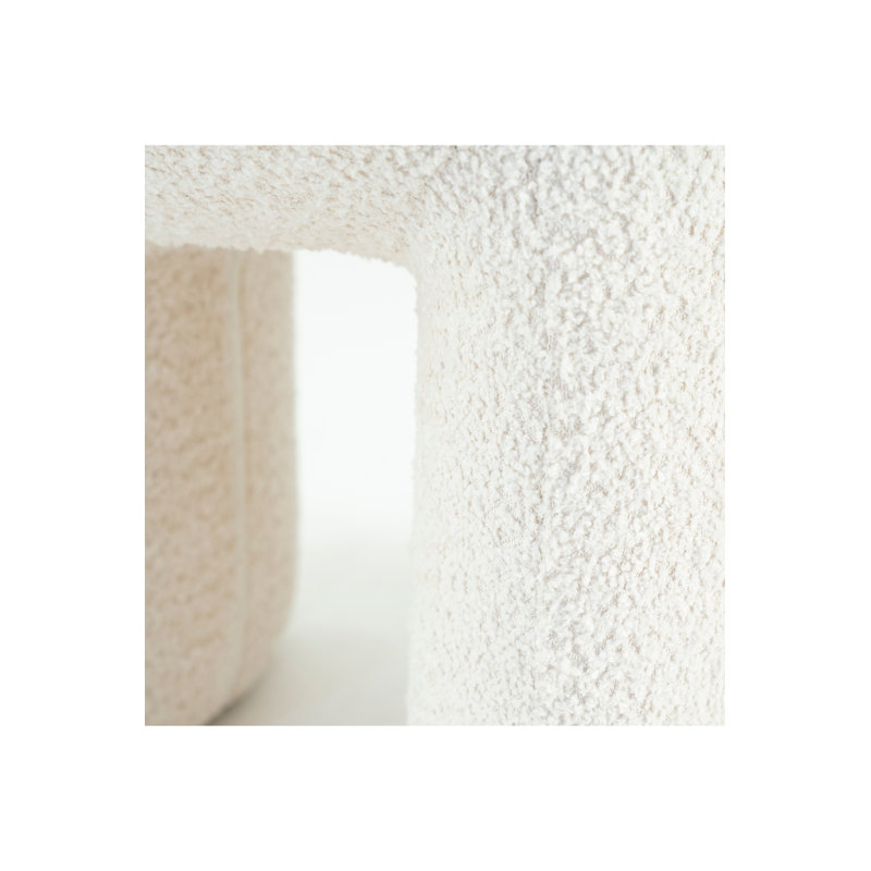 Upholstered Accent Stool, Beige