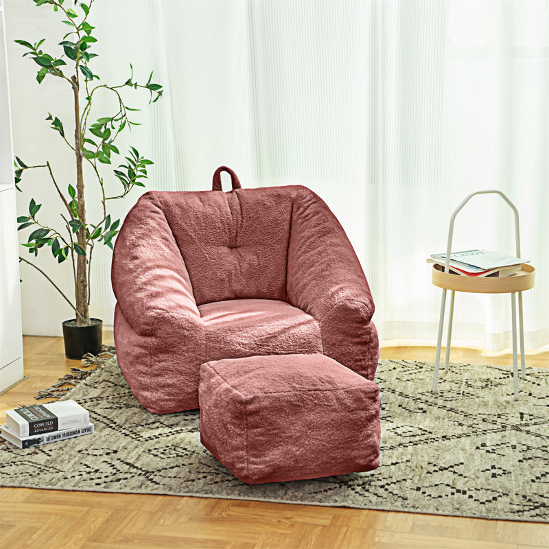 Fauteuil à billes avec rembourrage, Peluche rouge
