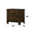 Table de chevet en bois pour chambre à coucher avec 2 tiroirs, tiroirs en chêne à finition chêne pour captiver