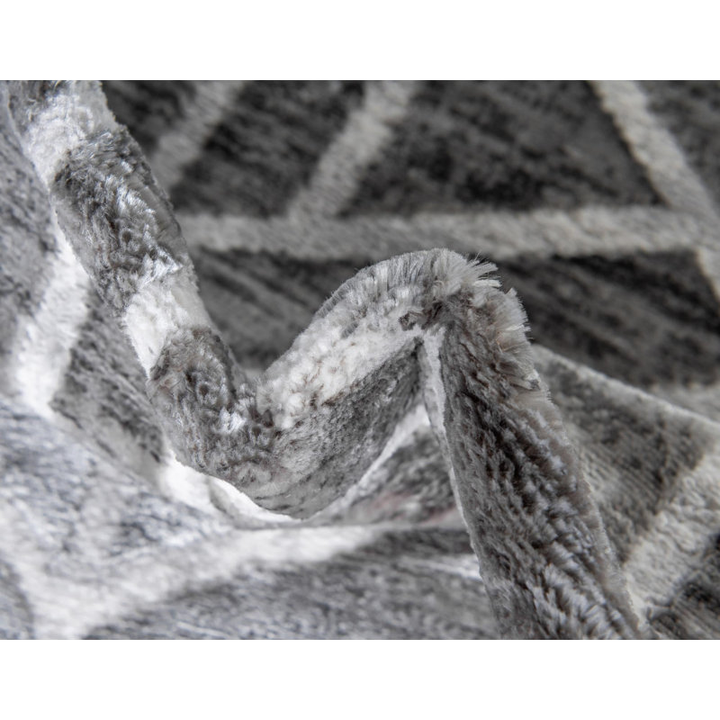Tapis gris foncé / gris Quercioli, Rectangle 7 pi 1 po x 10 pi