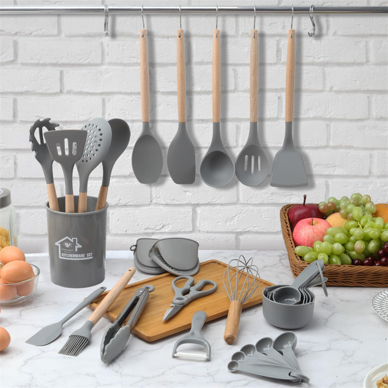 YHSNFJING 38 Utensil Set, Grey