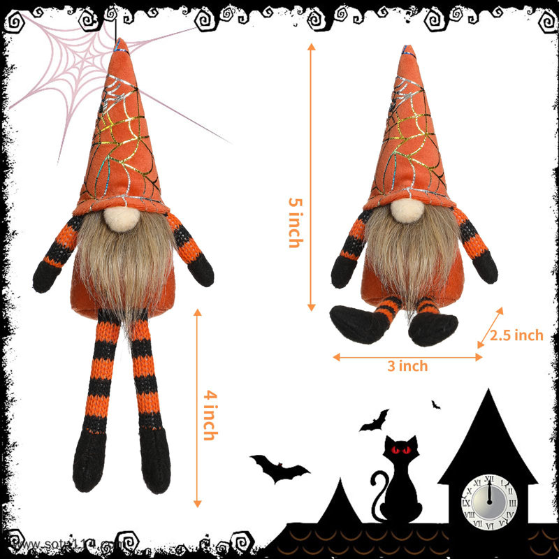 Mini-plateau orné de 8 gnomes d'Halloween