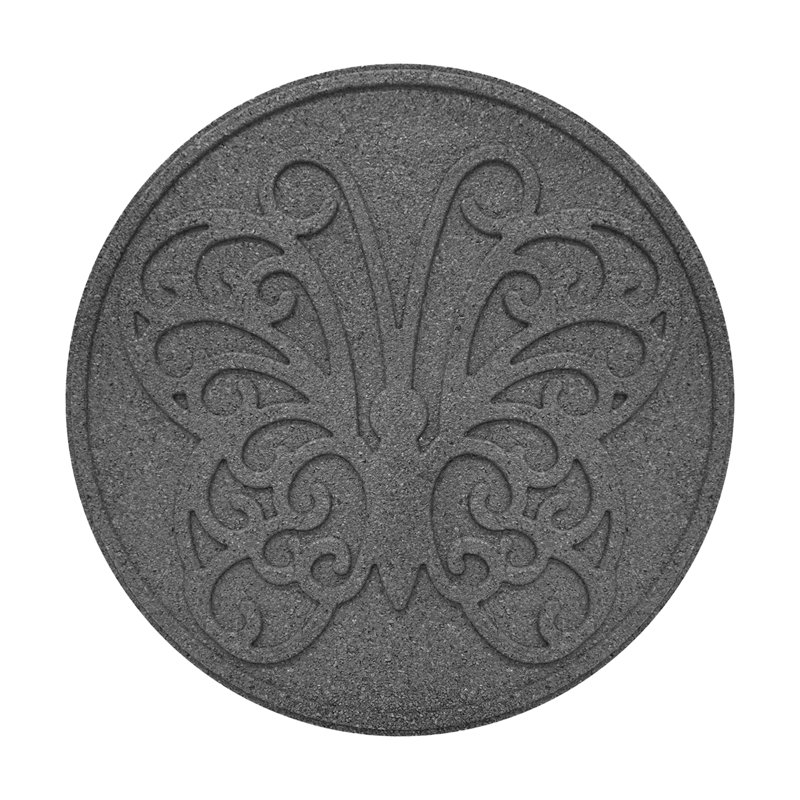  4 Pack 18"x22" Natural Rock Stepping Stones for Walkways, Grey, Butterfly