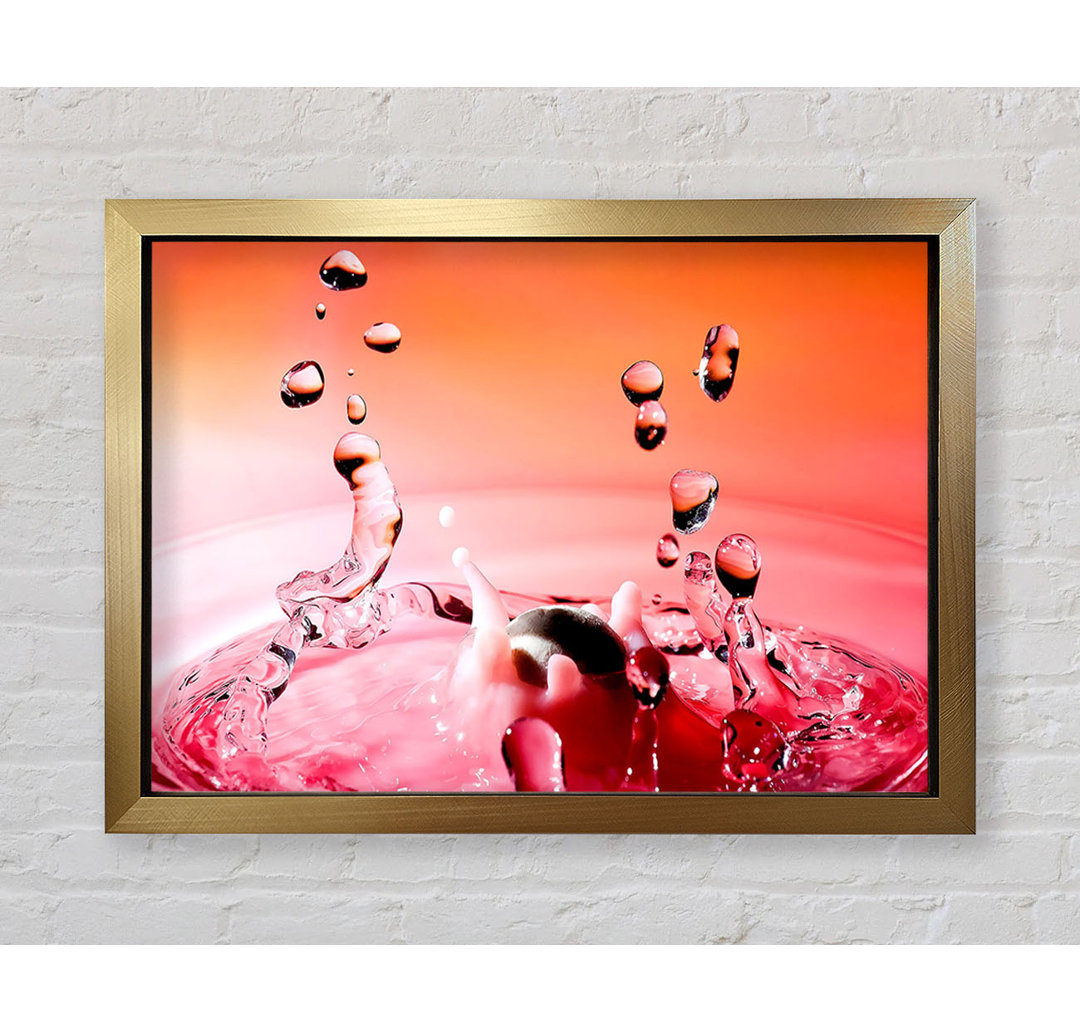 Pink Water Splash - Einzelner Bilderrahmen Kunstdrucke