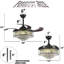 42 pouces - ventilateur en cristal noir - télécommande / gradateur / vitesse variable - adapté au salon / îlot de cuisine / bureau / chambre à coucher, etc.