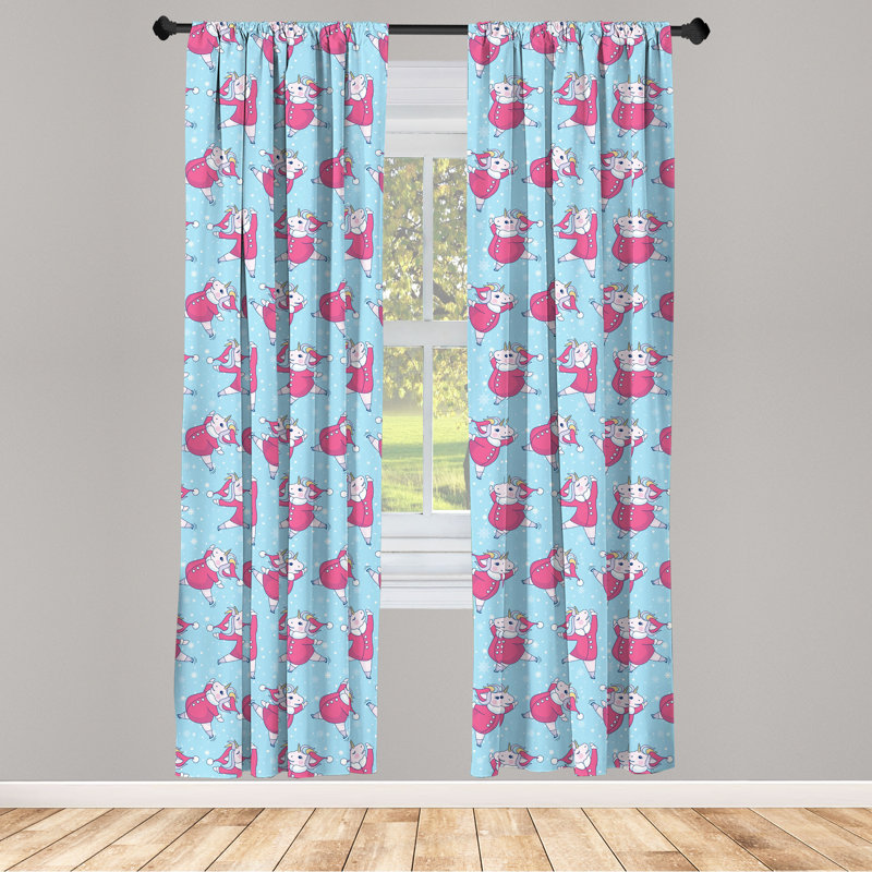 Caricature de rideaux 4 panneaux East Urban Home, L 56 po x L 84 po