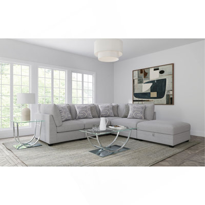Lafayette Grey 5-Piece Upholstered Sectional Sofa