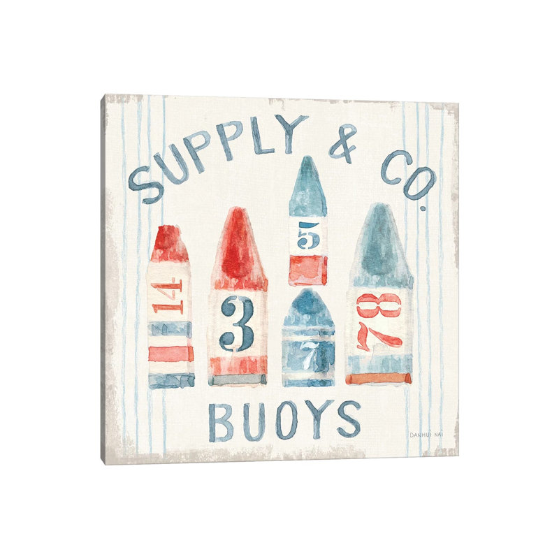 Floursack Nautical XV by Danhui Nai - Wrapped Canvas Gallery-Wrapped Canvas Giclée, 30.48 cm H x 30.48 cm W