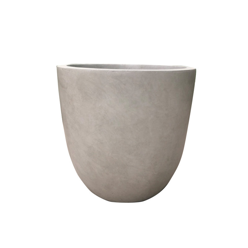 Pot à fleurs en béton Karola, Blanc, H 12 po x l 14 po x P 14 po