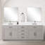 Meuble-lavabo double en chêne blanc 84 po X P 22 po D, plateau en marbre de culture et robinet