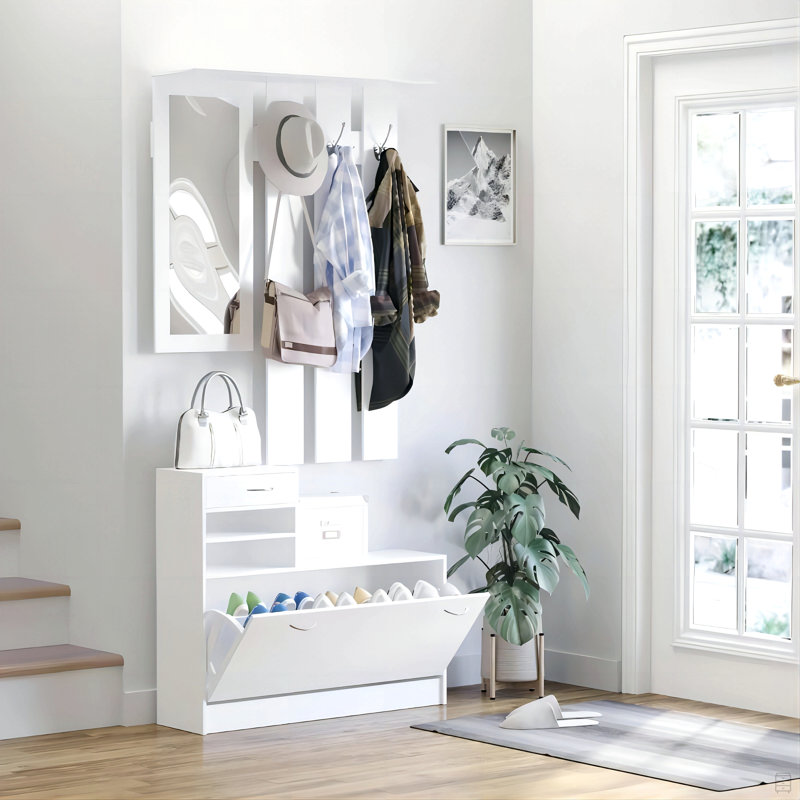 Combination Model Gate Cabinet With Shoe Cabinet+Hang Shelf+ Mirror