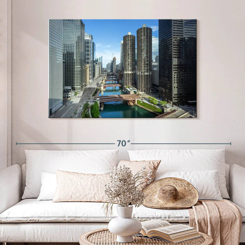Tergel Chicago Riverside Towers, H 32 po x l 48 po