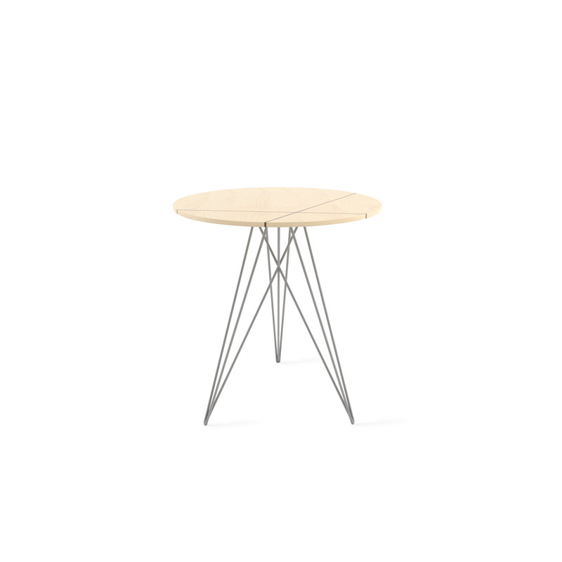 Hudson Solid Wood Top End Table, Maple, Gray