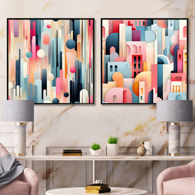 Covino - Abstract Shapes Square Collage Set Of 2