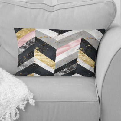 Glam Chevron I - Glam Lumbar Pillow