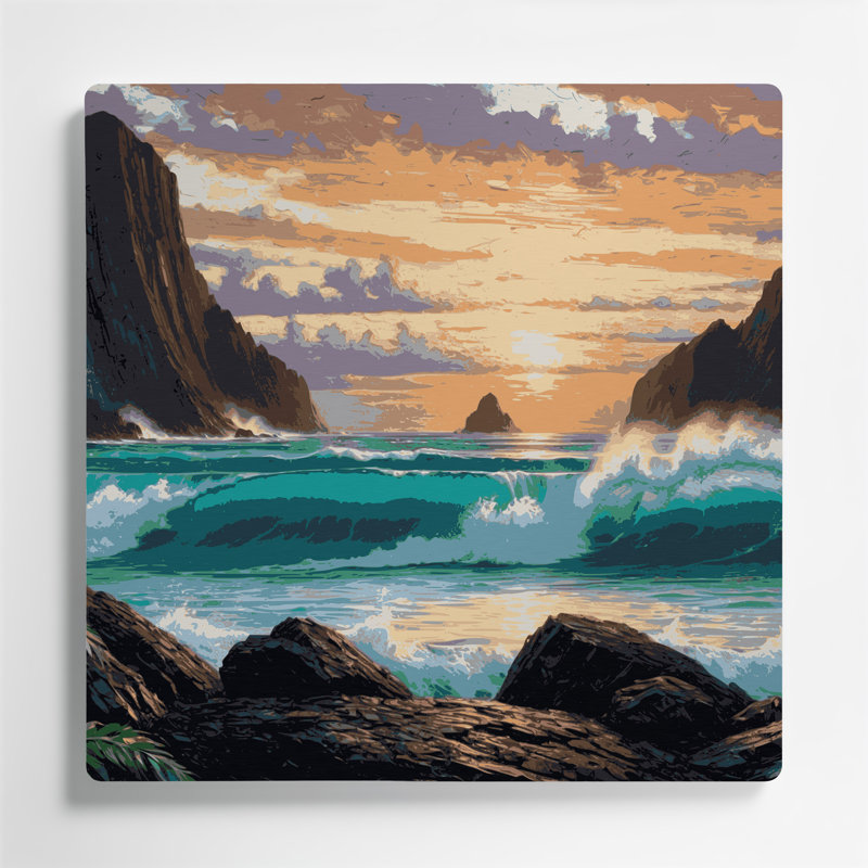 Art mural noir Hawaiian Rock Formations, H 32 po x l 32 po