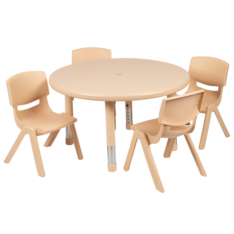 Ensemble de 4 tables d'activités Goddard, Naturel, L 33 po x P 33 po x H 14,5 po à 23,75 po