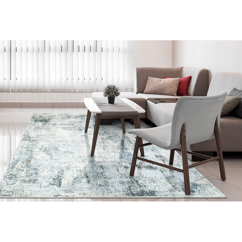 Matsuda Viscose Abstract Indoor Rug, Rectangle 7'8" x 10'7"