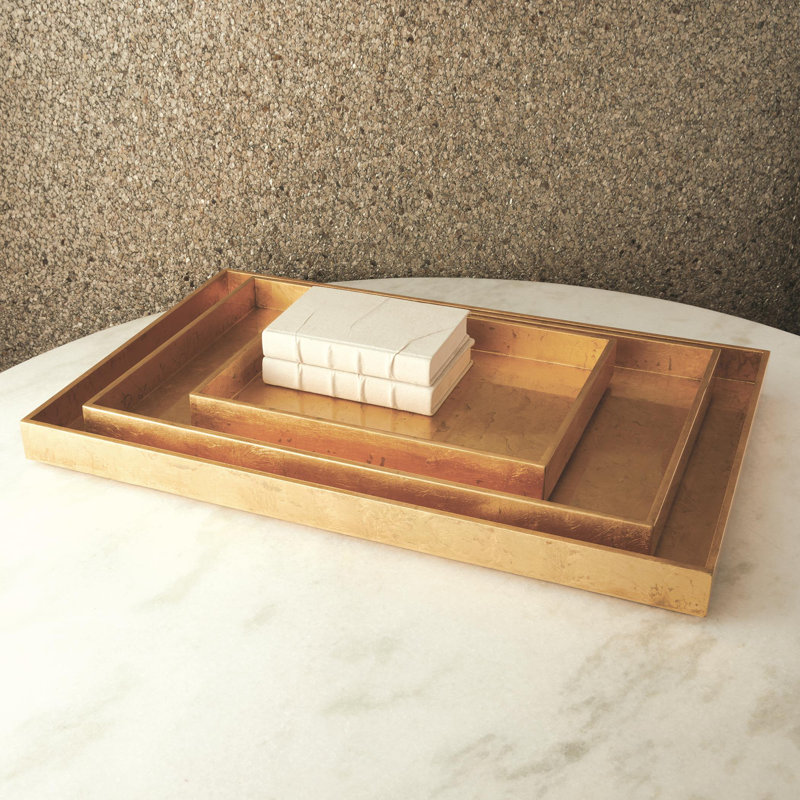MDF Tray, 2.25" H x 18" D x 18" D, Luxe Gold