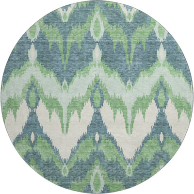 Premium Machine Washable Prisco Green Rug