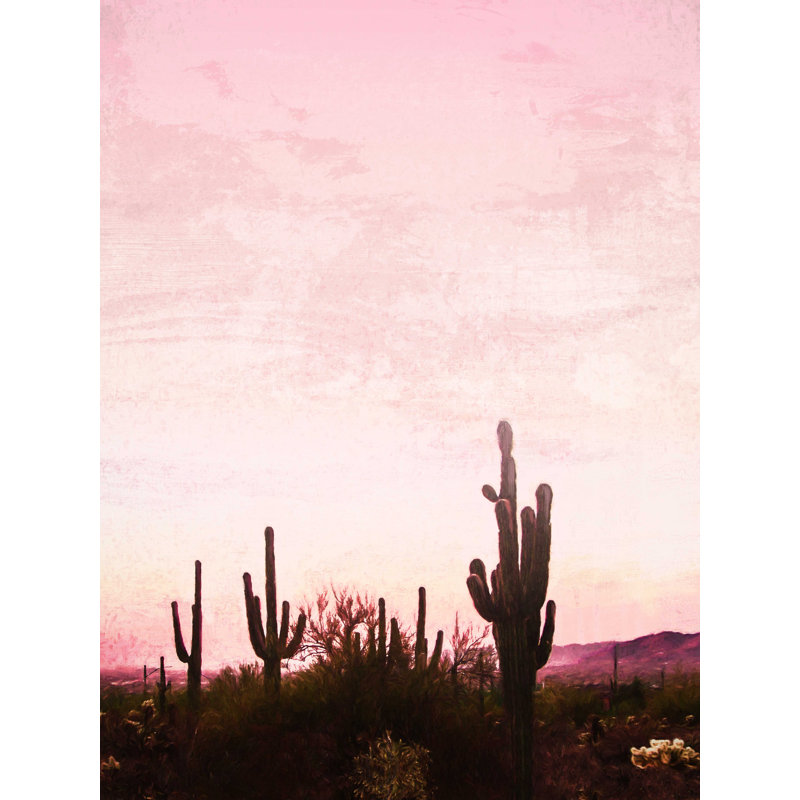 «Blush Cactus Landscape», reproduction sur toile tendue, H 16 po x l 12 po