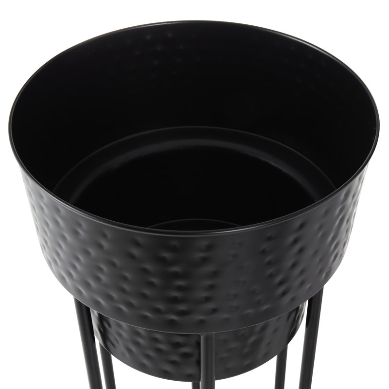 Ariagrace Metal Pot Planter, Black