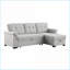 Canapé-lit modulaire réversible en lin gris clair avec méridienne modulaire 84 po | Gris clair | Canapé-lit-220005552-220005558