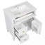 Meuble-lavabo polyvalent avec plusieurs tiroirs et tablettes-109842187