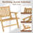 4PCS Teak Wood Outdoor Reclining Chair w/ Comfortable Backrest & Armrests