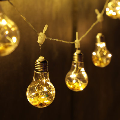 Guirlande de 16,4 pi à DEL Lewton, ampoules à filament rétro Edison pour fête, fête de Noël, à piles et par USB, blanc chaud