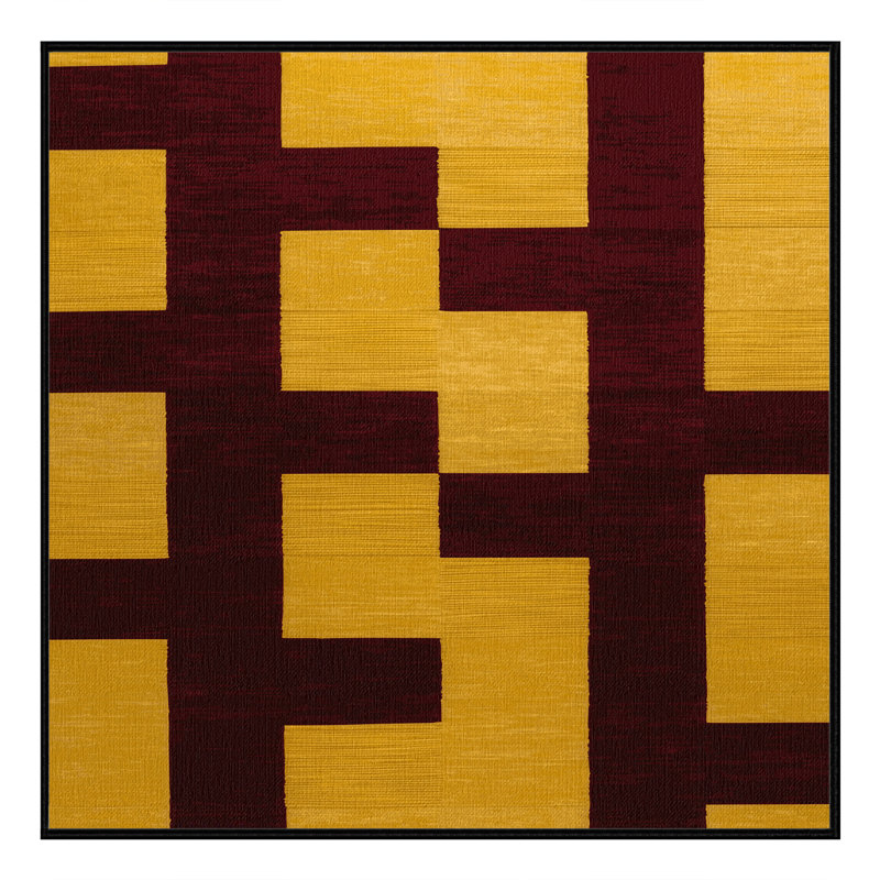 Tapis rouge à carreaux lavable à la machine, Carré 5 pi