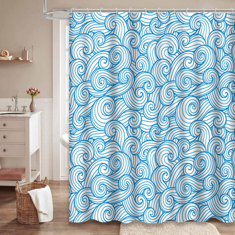 Rideau de douche imperméable à l'eau avec 12 crochets, L 72 po x l 72 po