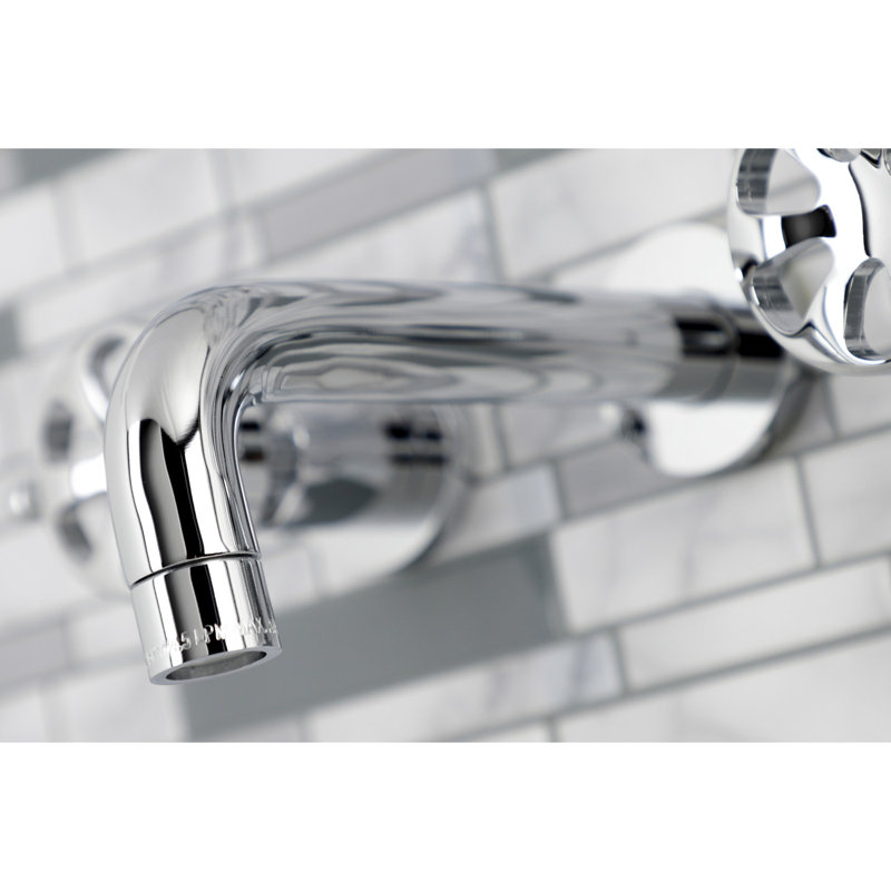 Kingston Brass Belknap Two-Handle 3-Hole Wall Mount Bathroom Faucet, Polished Chrome
