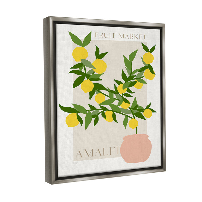 «Minimal Lemon Branch» par Natalie Carpentieri sur, H 31 po x l 25 po, Cadre flottant gris lustré