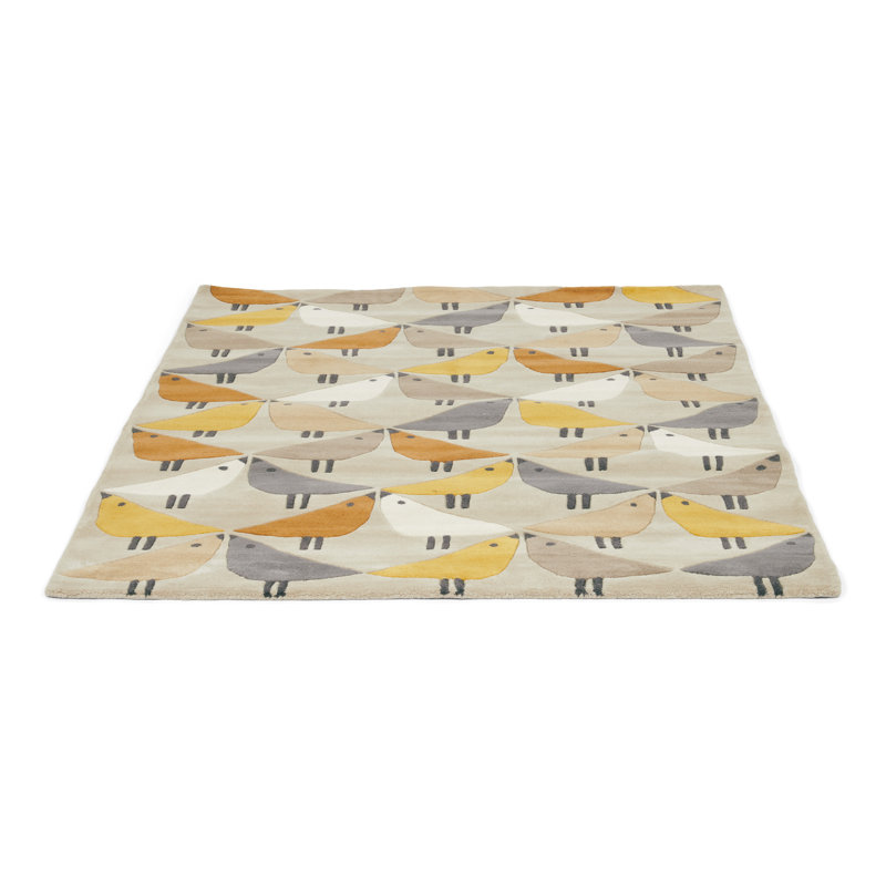 Hand Woven Wool Area Rug, Rectangle 3'11" x 5'11"